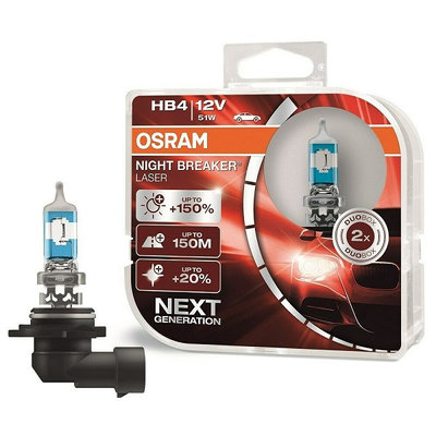 Set becuri auto halogen HB4 (9006) OSRAM 12V, 51W,