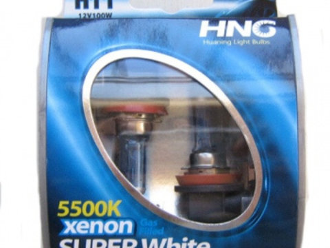 Set becuri H11 HNG 5500K 55W Super White Halogen