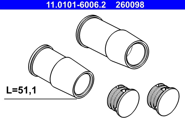 Set bucse ghidaj etrier frana ATE BMW 7 (E65, E66, E67) 2001-2009 - 11.0101-6006.2