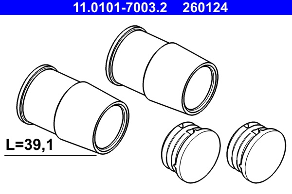 Set bucse ghidaj etrier frana ATE BMW X5 (F15, F85) 2013-2018 - 11.0101-7003.2