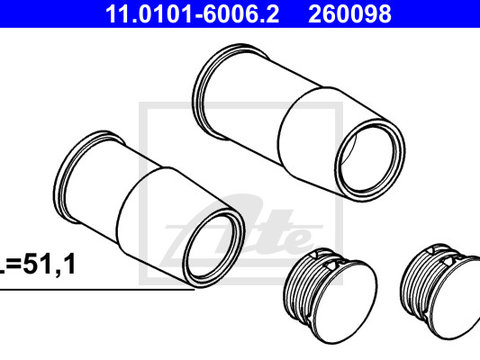 Set bucsi de ghidaj etrier frana 11 0101-6006 2 ATE pentru Volvo Xc90 Bmw Seria 7 Bmw Seria 5 Bmw Seria 6 Bmw Seria 3