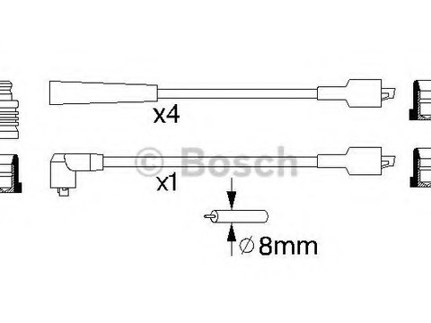 Set cablaj aprindere 0 986 356 868 BOSCH pentru Ford Escort Ford Cortina Ford Taunus Ford Sierra Ford Granada Ford Scorpio Ford Capri Ford Transit Ford P