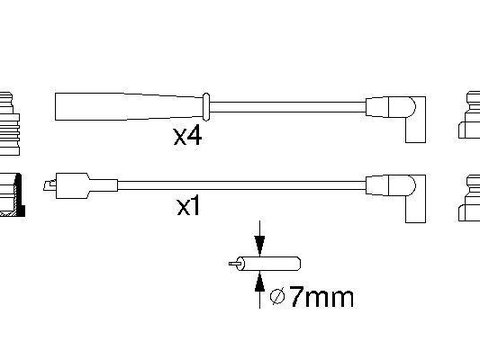 Set cablaj aprindere 0 986 356 873 BOSCH pentru Ford Sierra Ford Granada Ford Scorpio