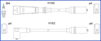 Set cablaj aprindere 134706 HITACHI pentru Vw Golf Seat Ibiza Seat Cordoba Seat Toledo Vw Derby Vw Flight Vw Polo