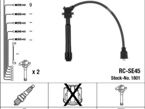 Set cablaj aprindere 1801 NGK pentru Fiat Sedici