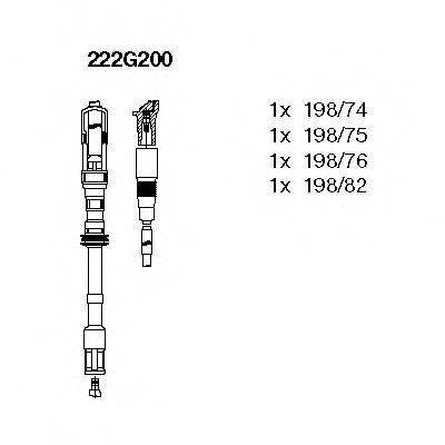 Set cablaj aprindere 222G200 BREMI pentru Audi A3 Skoda Octavia Vw Golf Seat Toledo Vw Bora Vw Jetta Seat Leon