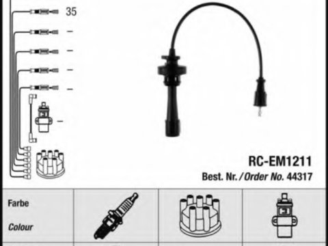 Set cablaj aprindere 44317 NGK pentru Mitsubishi Lancer Mitsubishi Airtrek Mitsubishi Outlander Mitsubishi Cedia Mitsubishi Galant