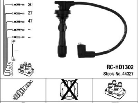 Set cablaj aprindere 44327 NGK pentru Hyundai I10 Kia Rio Hyundai I20