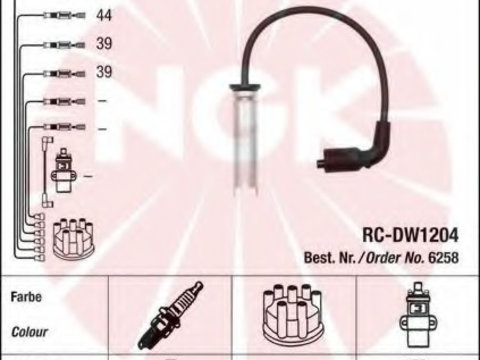 Set cablaj aprindere 6258 NGK pentru Daewoo Rezzo Daewoo Tacuma