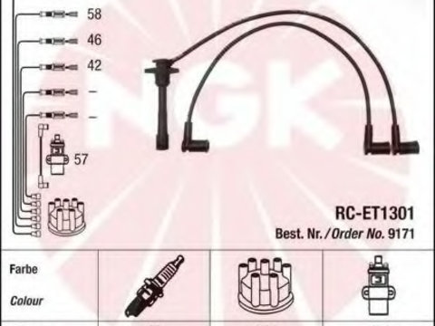 Set cablaj aprindere 9171 NGK pentru Toyota Carina Toyota Avensis