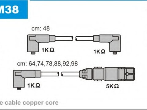 Set cablaj aprindere ABM38 JANMOR pentru Vw Passat Vw Corrado