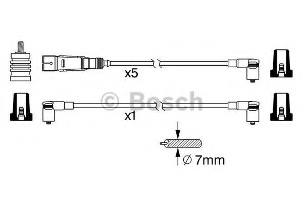 Set cablaj aprindere AUDI 90 (8C, B4), AUDI 80 Avant (8C, B4), AUDI 500 (44, 44Q, C3) - BOSCH 0 986 356 340