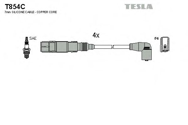 Set cablaj aprindere AUDI A4 (8EC, B7) (2004 - 2008) TESLA T854C