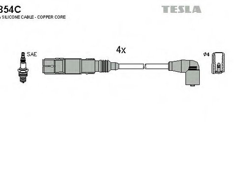 Set cablaj aprindere AUDI A4 Avant (8E5, B6) (2001 - 2004) TESLA T854C