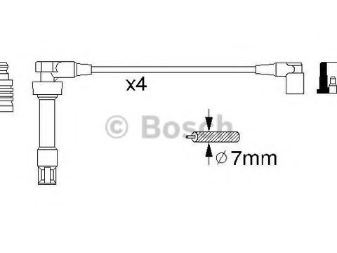 Set cablaj aprindere BMW Seria 3 Compact (E36) (1994 - 2000) BOSCH 0 986 356 307 piesa NOUA