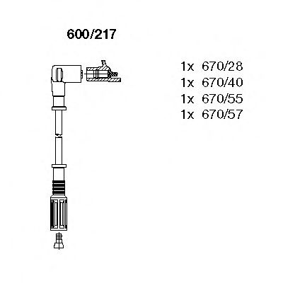 Set cablaj aprindere FIAT STRADA pick-up (178E) (1998 - 2016) BREMI 600/217