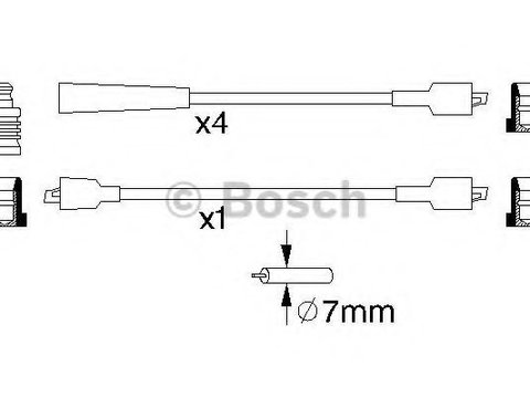 Set cablaj aprindere FORD FIESTA   (GFBT) (1976 - 1983) Bosch 0 986 356 880