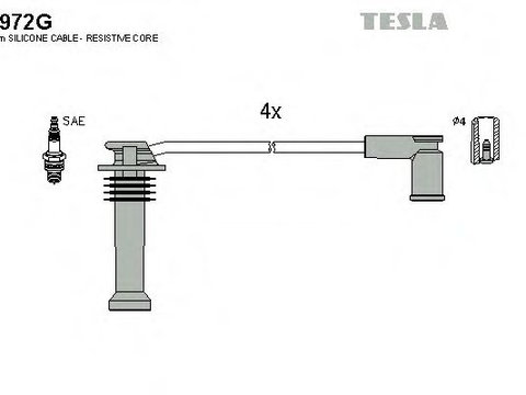 Set cablaj aprindere FORD FIESTA VI (2008 - 2020) TESLA T972G