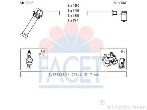 Set cablaj aprindere FORD MONDEO III Limuzina (B4Y) (2000 - 2007) FACET 4.9614 piesa NOUA