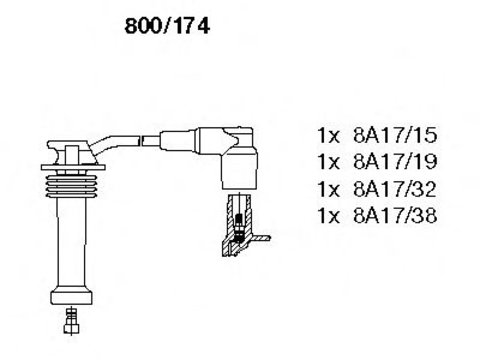 Set cablaj aprindere FORD PUMA (EC_) (1997 - 2002) BREMI 800/174