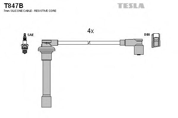 Set cablaj aprindere HONDA CIVIC Mk III hatchback (EC, ED, EE) (1987 - 1993) TESLA T847B