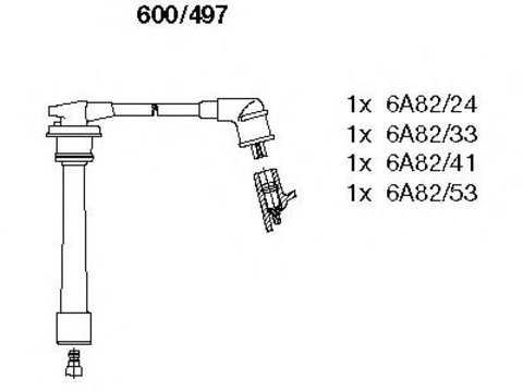 Set cablaj aprindere HYUNDAI AVANTE limuzina (XD), HYUNDAI AVANTE (XD), HYUNDAI TUSCANI (GK) - BREMI 600/497