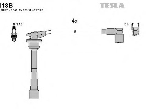 Set cablaj aprindere HYUNDAI COUPE (GK) (2001 - 2009) TESLA T118B