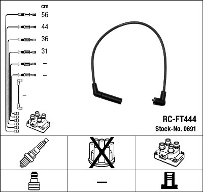 Set cablaj aprindere # Hyundai Elantra 1997 1998 1999 2000 # 0691 # NGK