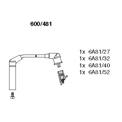 Set cablaj aprindere # Hyundai Elantra 1997 1998 1999 2000 # 600 481 # BREMI