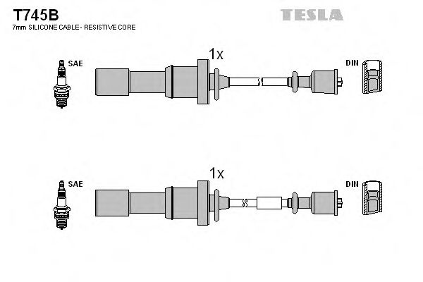 Set cablaj aprindere HYUNDAI SONATA IV (EF) (1998 - 2005) TESLA T745B piesa NOUA