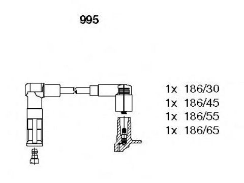 Set cablaj aprindere LANCIA DELTA Mk II (836), FIAT TEMPRA (159), FIAT TEMPRA SW (159) - BREMI 995