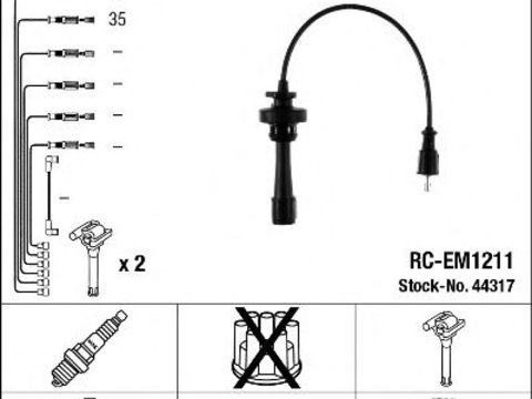 Set cablaj aprindere MITSUBISHI OUTLANDER I (CU) (2001 - 2006) NGK 44317 piesa NOUA