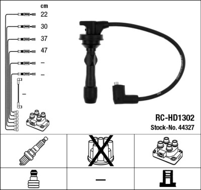 Set cablaj aprindere NGK 44327 pentru KIA RIO III limuzina (UB) 2011-2017