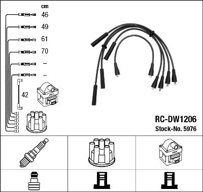 Set cablaj aprindere NGK 5976