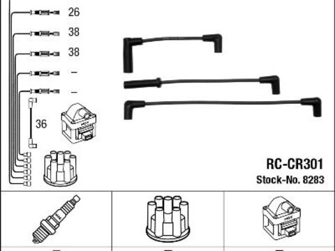 Set cablaj aprindere NGK 8283