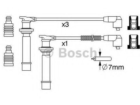 Set cablaj aprindere NISSAN SUNNY Mk III hatchback (N14) (1990 - 1995) Bosch 0 986 357 239