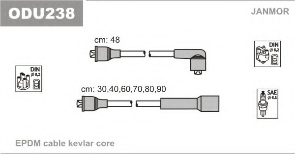 Set cablaj aprindere # Opel Monza 1981 1982 1983 1984 1985 1986 # ODU238 # JANMOR