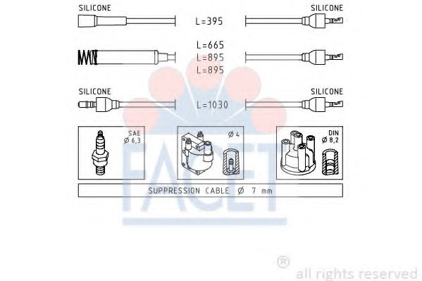 Set cablaj aprindere OPEL VECTRA A (86_, 87_) (1988 - 1995) FACET 4.8555