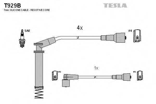 Set cablaj aprindere OPEL VECTRA A hatchback (88_, 89_) (1988 - 1995) TESLA T929B