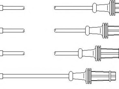 Set cablaj aprindere PEUGEOT 106 (1A, 1C), Citroen ZX (N2), PEUGEOT 205 Mk II (20A/C) - TOPRAN 721 506