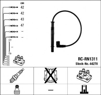 Set cablaj aprindere RENAULT CLIO IV (2012 - 2016) NGK 44278