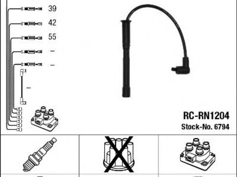 Set cablaj aprindere RENAULT CLIO Mk II (BB0/1/2_, CB0/1/2_) (1998 - 2016) NGK 6794
