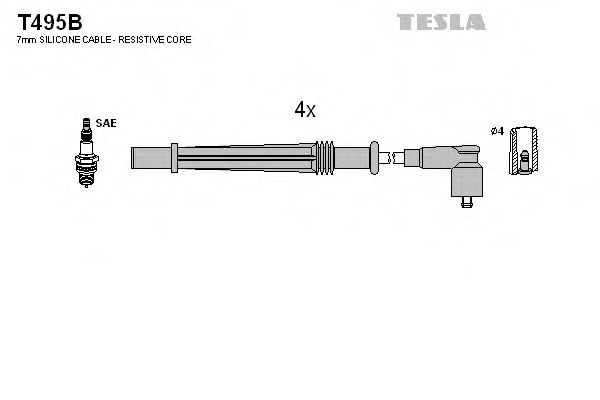 Set cablaj aprindere RENAULT MODUS / GRAND MODUS (F/JP0) (2004 - 2016) TESLA T495B piesa NOUA