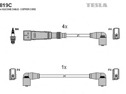 Set cablaj aprindere SEAT AROSA (6H) (1997 - 2004) TESLA T819C piesa NOUA