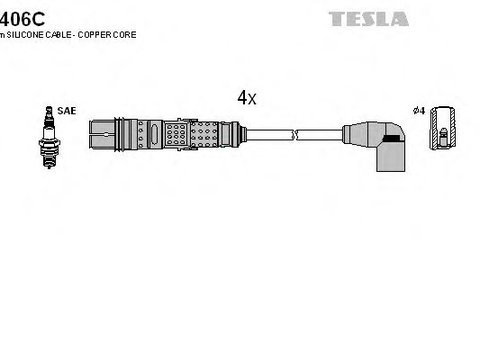 Set cablaj aprindere SEAT IBIZA V (6J5, 6P1) (2008 - 2020) TESLA T406C