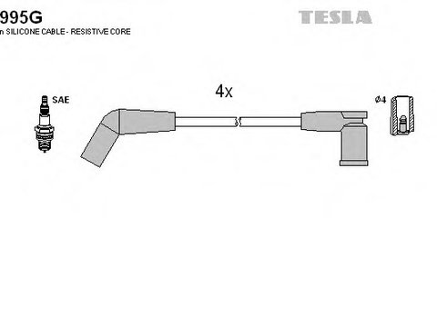 Set cablaj aprindere T995G TESLA pentru Ford Fiesta Ford Escort Mazda 121 Mazda Soho Ford Courier Ford Ka