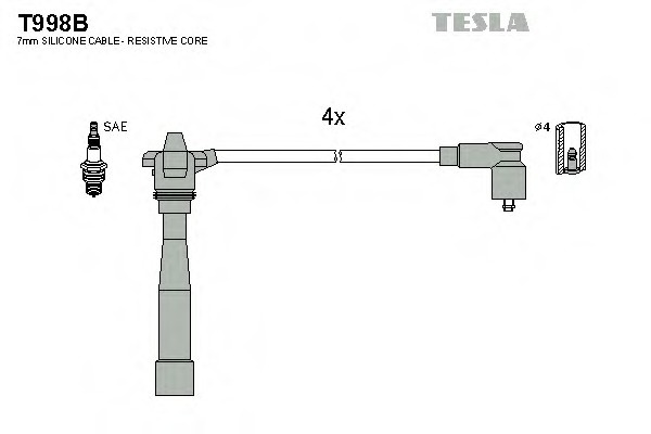 Set cablaj aprindere T998B TESLA pentru Fiat Brava Fiat Bravo Fiat Punto Fiat Marea