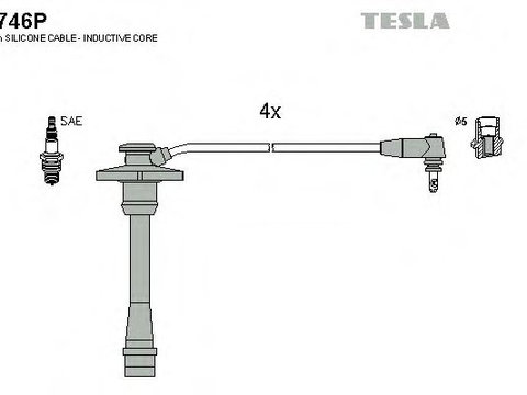 Set cablaj aprindere TOYOTA AVENSIS Station Wagon (T22) (1997 - 2003) TESLA T746P piesa NOUA