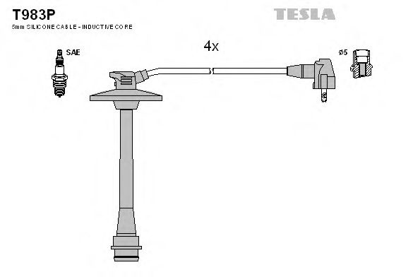 Set cablaj aprindere TOYOTA CAMRY (_CV1_, _XV1_, _V1_) (1991 - 1997) TESLA T983P