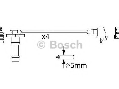 Set cablaj aprindere TOYOTA COROLLA hatchback (_E10_) (1992 - 1999) Bosch 0 986 356 928